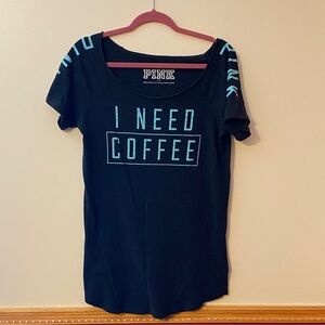 Victoria’s Secret Pink “I NEED COFFEE” Sleep Shirt Size Small